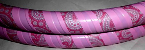 Anjbo Creations Play &amp; Workout 38 Inch Collapsible Travel Weighted Hula Hoop, Pink Paisley Design - Teen, Adult Size 38 Inch Colorful, Designer Hoop Amazon, Girls, Women 38" Diameter