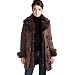 Jessie G. Women's Metallic Jacket with Thinsulate Filling and Rex Rabbit Fur Trim in Brown or Dark Gray image 1
