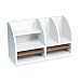 8 Compartment Radius Front Desk Top Organizer (Grey) (15.25