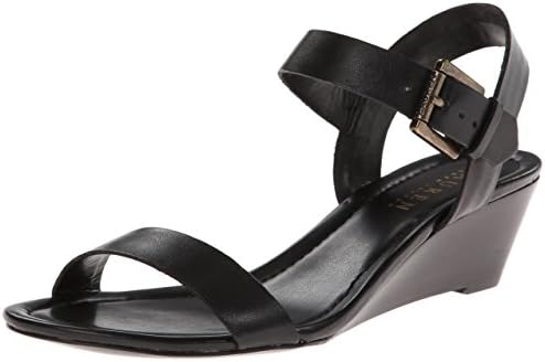 Lauren Ralph Lauren Women's Lorraine Wedge Sandal,Black,9.5 B US