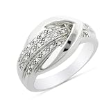 0.25 Carat Diamond Ring in Sterling Silver Size-7
