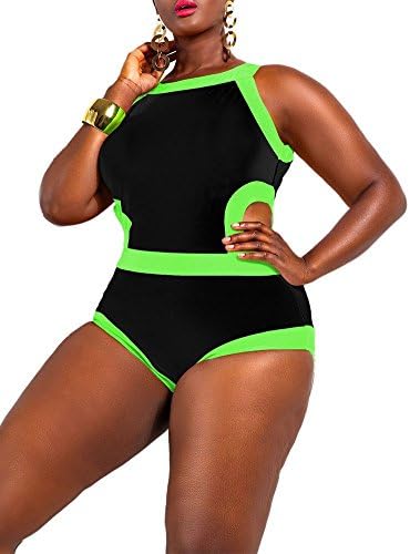 Newest Sexy Women'S Fashion Cutout One-Piece Bikini Swimsuit Beachwear Plus Size Blackxx-Large Charming