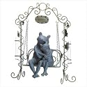 Frogs on Swing Sculpture with Bud Vases - Style 33909