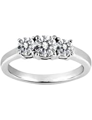 0.84 Ct Round H/I Diamond G/H Diamond 14K White Gold Ring