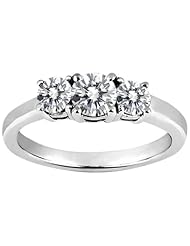 1.04 Ct Round H/I Diamond G/H Diamond 18K White Gold Ring