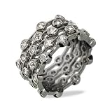 Sterling Silver Bezel Set CZ 5 Piece Stackable Ring Set