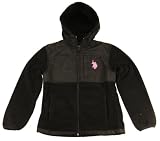 U.S. Polo Assn. Girls 7-16 years Black Springs Hooded Polar Fleece Jacket