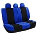 FH GROUP FH-FB030115-COMBO FH GROUP FH Group Light & Breezy Blue/Black Cloth Seat Cover Set Airbag & Split Ready- Fit Most Car, Truck, Suv, or Van