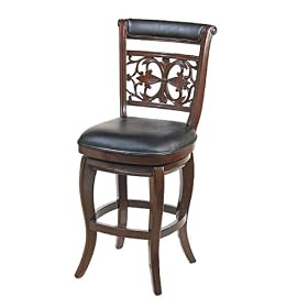 Dark Mahogany Lilly Wood Counter Stool 