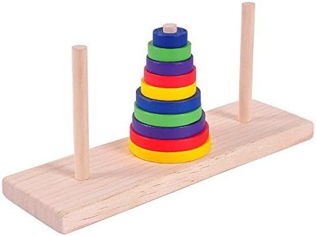 Wooden Burr Puzzles Brain Teaser Removing Assembling Toy ---- Colorful Tower
