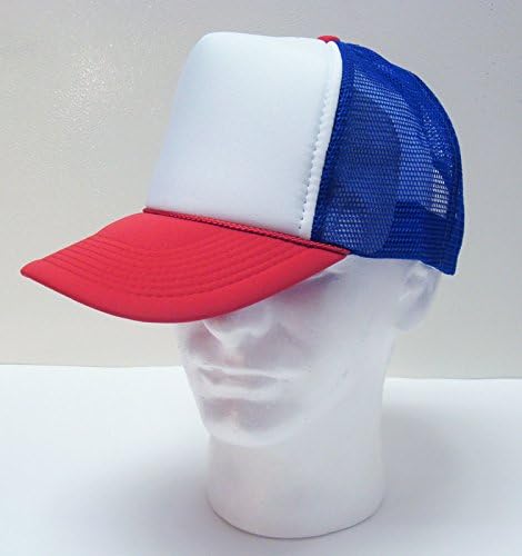 Red White &amp; Blue 3-tone Mesh Hat Trucker Cap - Brand New - Royal Blue / Red Net