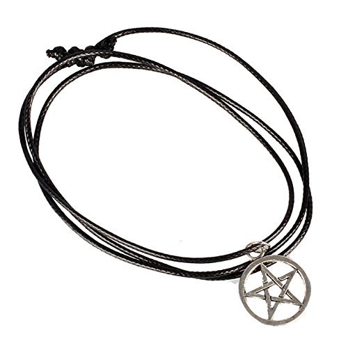 Doinshop New Nice Cute Lovely Star of David Pendant Necklace Choker Chains Charm Black Leather Cord