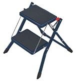 Hailo 4310-071 150 KG 2 Tread Mini Steps, Steel Blue