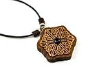 Alder Tree Celtic Weave Pendant on Adjustable Cord Necklace with Black Onyx Gemstone Bead