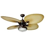 Yosemite Home Decor California Breeze 52-Inch Outdoor Ceiling Fan with Light Kit, Chocolate Brown
