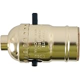 GE Lamp Socket, Push On/Off, Gold 52205