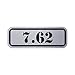 RDW (4X 7.62 Metallic Ammo Can Badge Sticker Self Adhesive Label 3M Bullet 762 - Silver