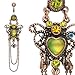 Vintage Heart Belly Ring with Chain Dangle - 14G - 3/8" Bar Length - Sold Individually