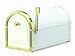 Architectural Mailboxes Coronado Mailbox with Polished Brass Accents, White