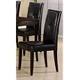 Columbus Black Leather Parson Chairs (Set of 2)