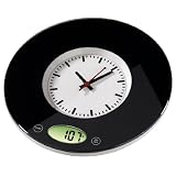 Xavax 00104979 K&uuml;chenwaage ""Pauline"" mit Uhr, schwarz