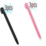 GTMax 3 x Light Pink Stylus Pen + 3 x Black Stylus Pen for Nintendo DS Lite ....
