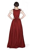 Renaissance Medieval Irish Costume Over Dress & Boho Chemise Set (L/XL, Cranberry)