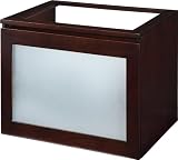 Xylem V-BLOX-DRG24DW Blox Vanity with Frosted Glass Drawer, Dark Walnut, 24-Inch