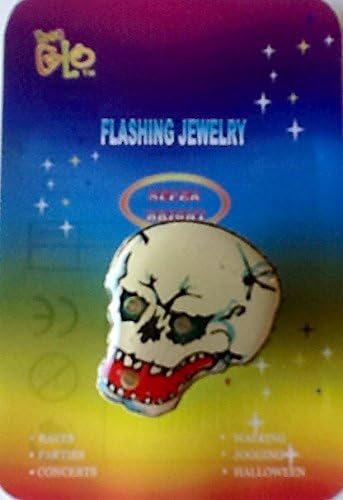 Halloween Costume Party Accessory ~ Flashing Skull Pin