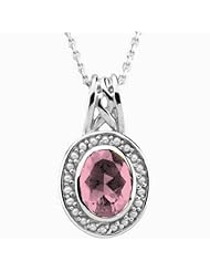 14K White Gold Oval Cut Pink Sapphire and Pearl Pendant -- LIFETIME WARRANTY