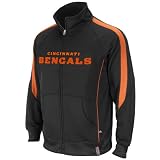 NFL Men's Cincinnati Bengals Tailgate Time Track Long Sleeve Full Zip Track Jacket (Black/Dark Orange, Medium)