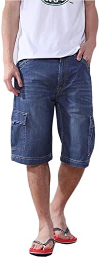 Younet Men's Thin Relaxed-fit Straight Denim Jeans Shorts Light Blue 30