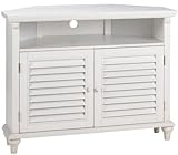 IMAGE OF Savannah Louvered door Corner Tv / dvd Cabinet, CORNER, WHITE
