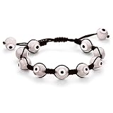 10mm Pink Evil Eye Macrame Bracelet
