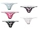 Flesser Pack of 5 Sexy Lace Corhcting T-Back Thongs Panties(Fit for XS S M)