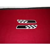 FIAT 2012 500 Front Fender Emblems Black W Checkers NEW by FIAT