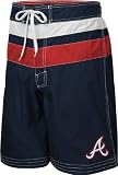 Atlanta Braves Navy Striped Swim Trunks