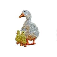 Gans 3,3 cm * 5,1 cm B�GELBILD AUFN�HER APPLIKATION mit K�ken Ente gelb Osterk�ken Jungtier Vogel Henne Ente Tier Bauernhof Hoftier Haustier G�nse G�ssel PATCH