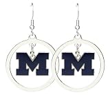 Michigan Wolverines - NCAA Floating Logo Hoop Earrings