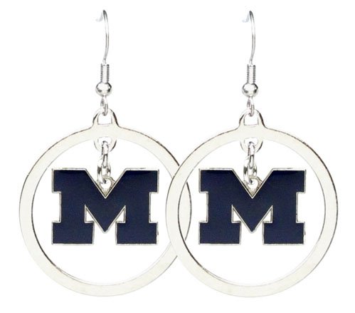 Michigan Wolverines - NCAA Floating Logo Hoop Earrings