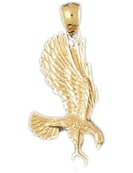 Dazzlers Solid 14k Gold Flying Eagle Charm Pendant Available in three colors from jewelsberry (weights: 4.1 grams only)