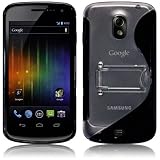 SAMSUNG GALAXY NEXUS BLACK "S" CURVE CASE WITH STAND, IN QUBITS RETAIL PACKAGING