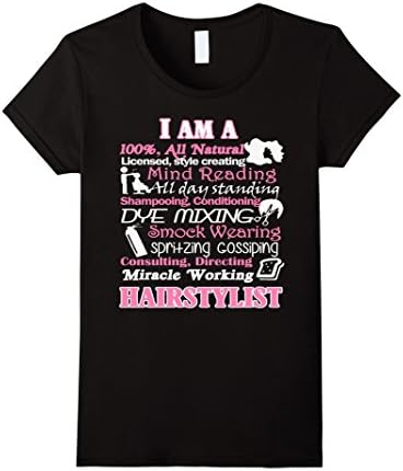 Women's I'm a Hairstylist, Hairdresser T-shirts gifts, Harstylist te Small Black
