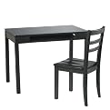 Stone Desk and Chair Set-Black