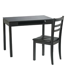 Stone Desk and Chair Set-Black by Home Star
