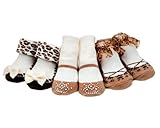 3 Pair of Brown Baby Girl Party Socks 0-9 months - Baby Emporio