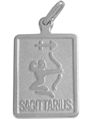 14 Karat White Gold Sagittarius Zodiac Pendant with Chain