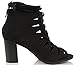 Delicious Women's Hewitt Faux Suede Lace Up Thick Crisscross Lace Stacked Heel Ankle Bootie