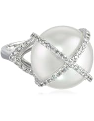TARA Pearls "Xs and Os" White Ring, Size 7