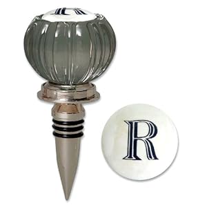 Door Knob Monogram Wine Stopper R by